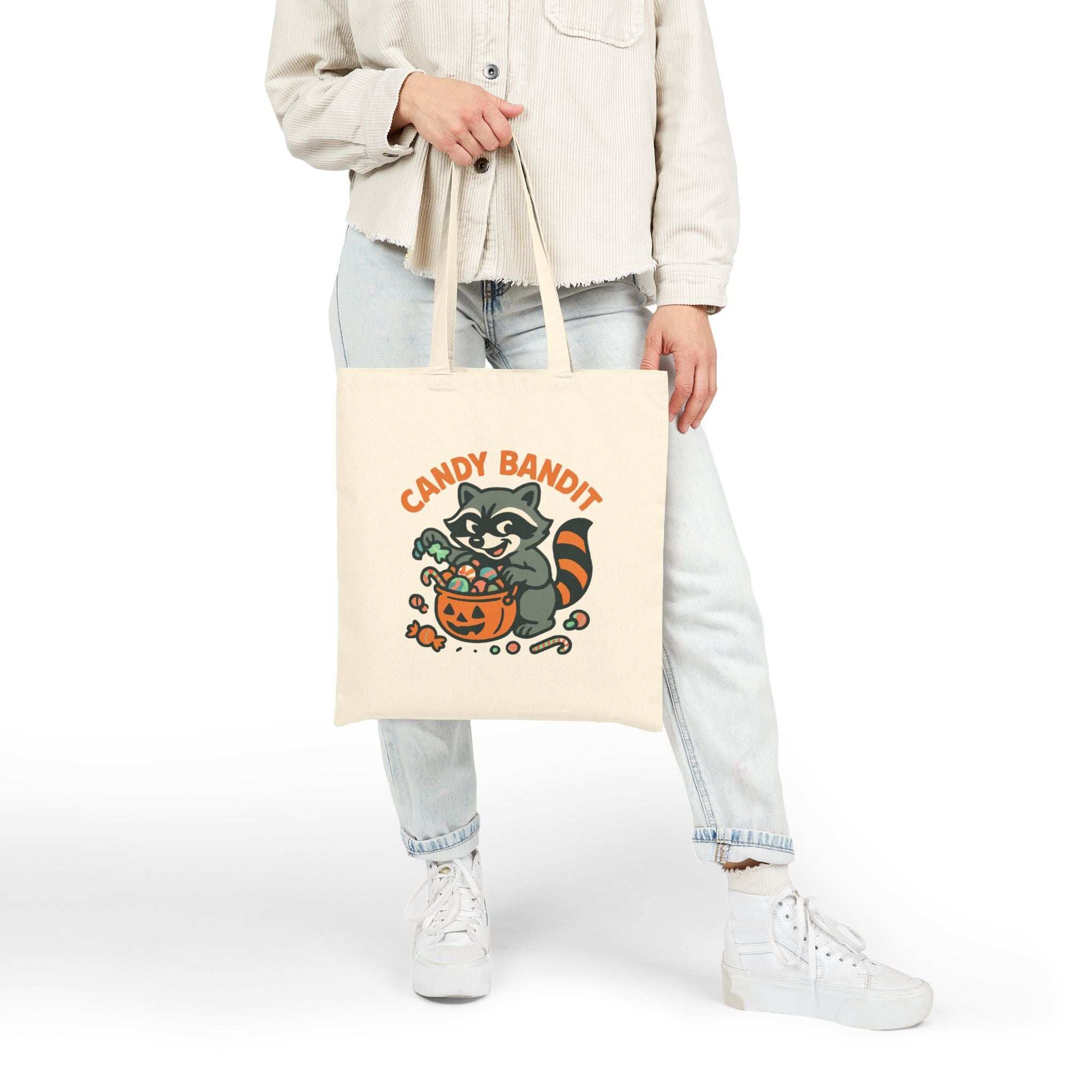 Halloween Cotton Canvas Tote Bag - Trick or Treat Candy Bandit