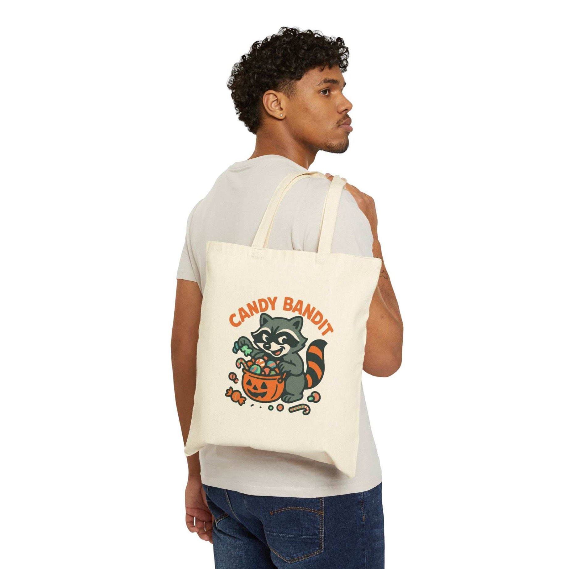Halloween Cotton Canvas Tote Bag - Trick or Treat Candy Bandit