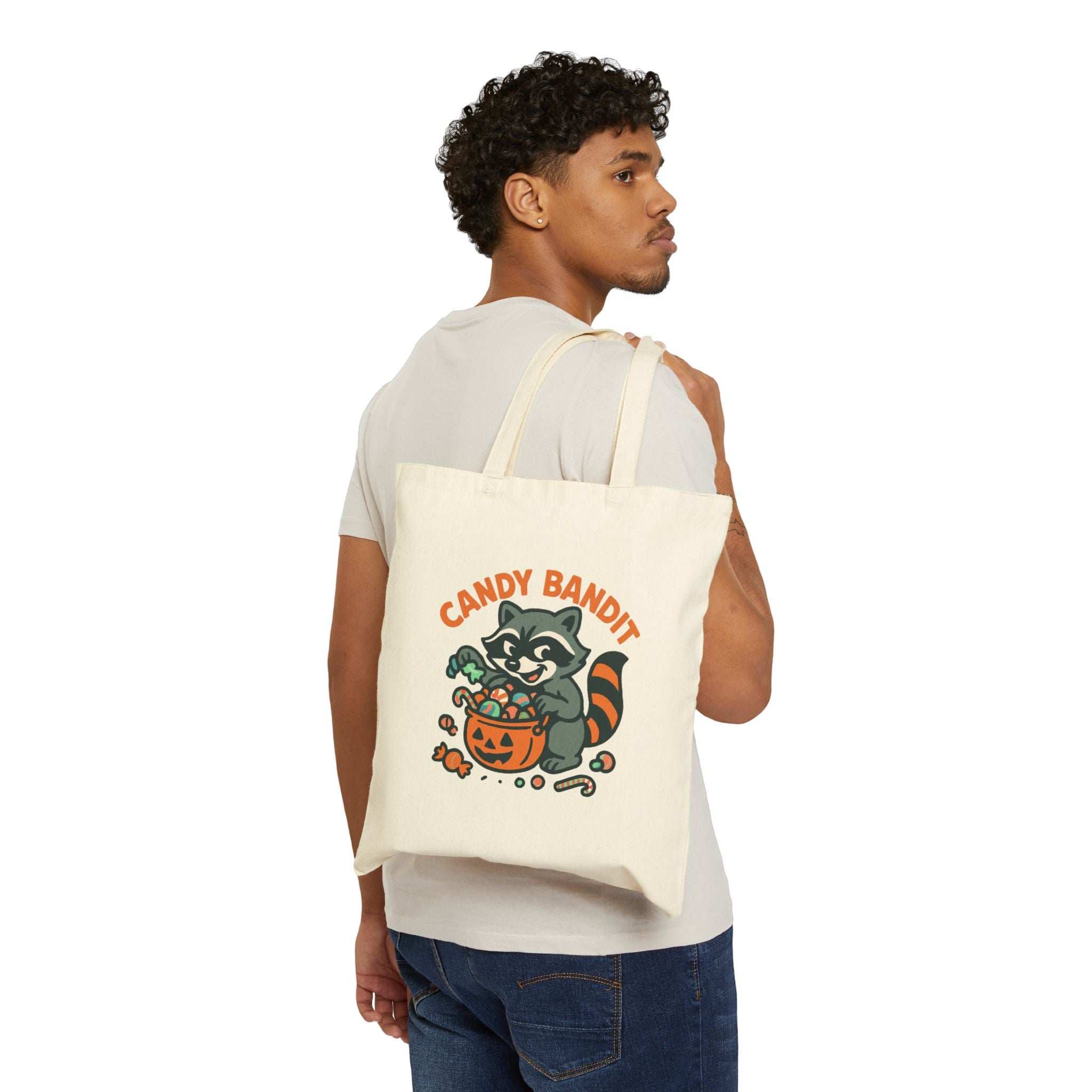 Halloween Cotton Canvas Tote Bag - Trick or Treat Candy Bandit