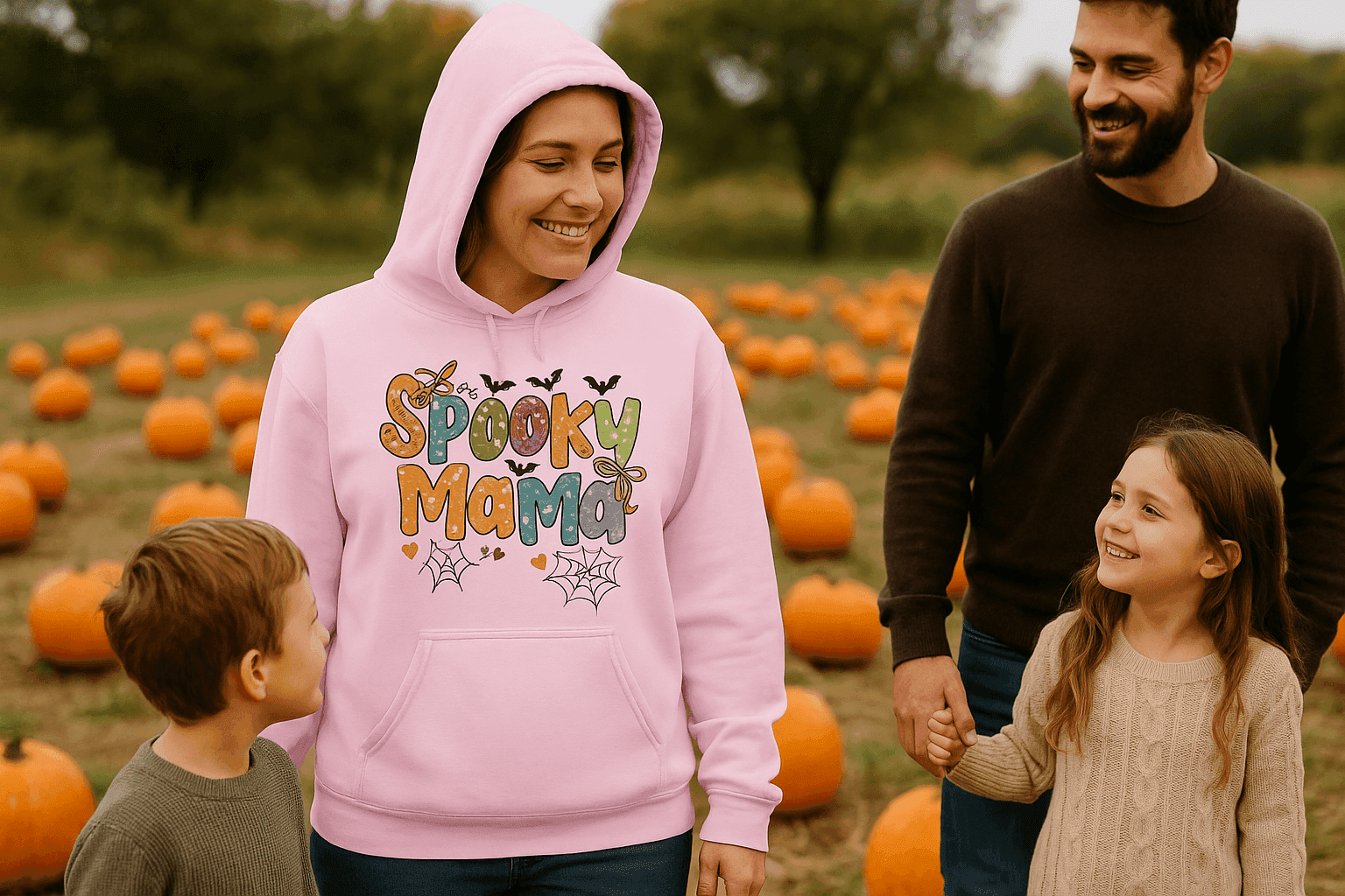 Halloween Spooky Mama Hoodie Sweatshirt - Mom Halloween Style