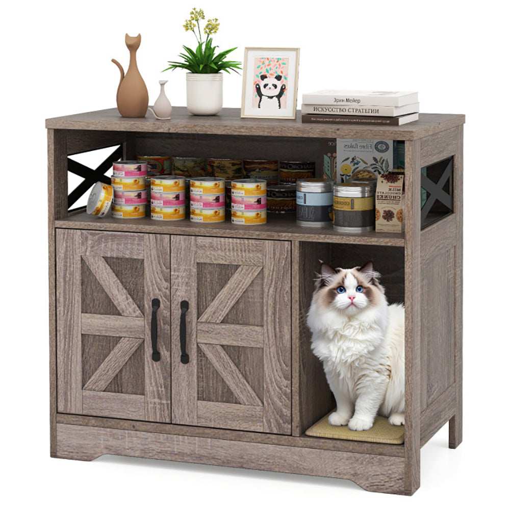 Hidden Cat Litter Box Enclosure Washroom Furniture with Storage