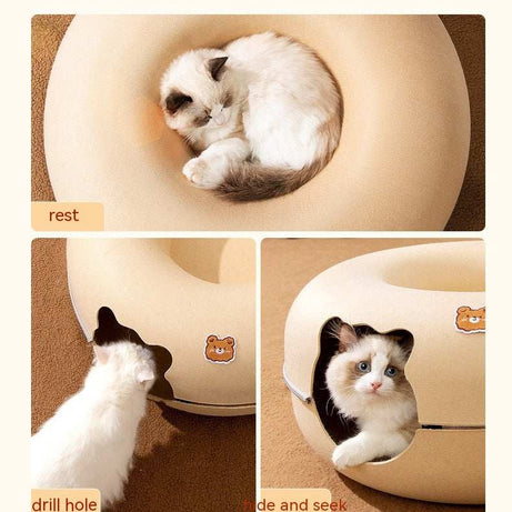 Multi Cat Nest with Hide and Seek Tunnel