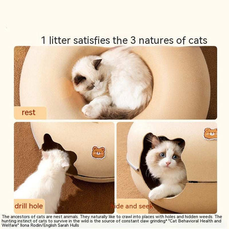 Multi Cat Nest with Hide and Seek Tunnel