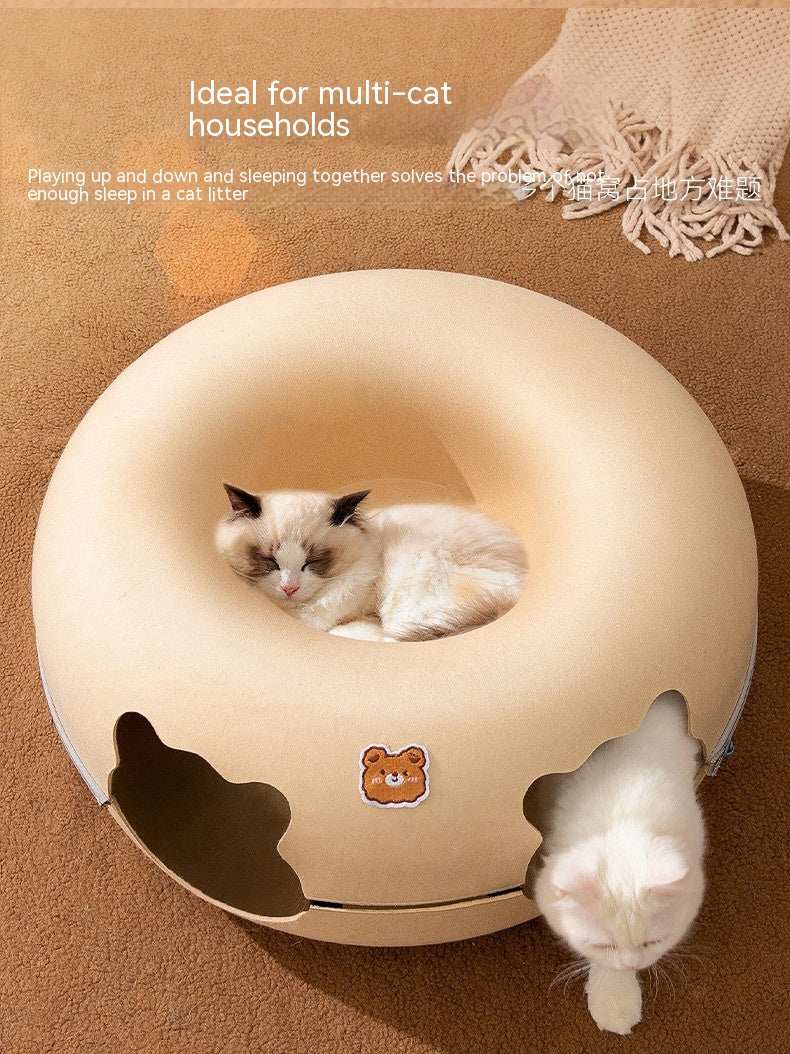 Multi Cat Nest with Hide and Seek Tunnel