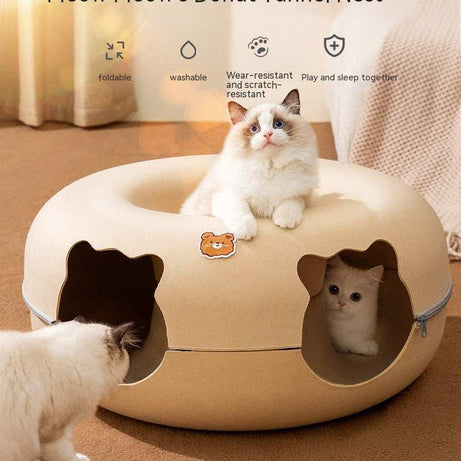 Multi Cat Nest with Hide and Seek Tunnel
