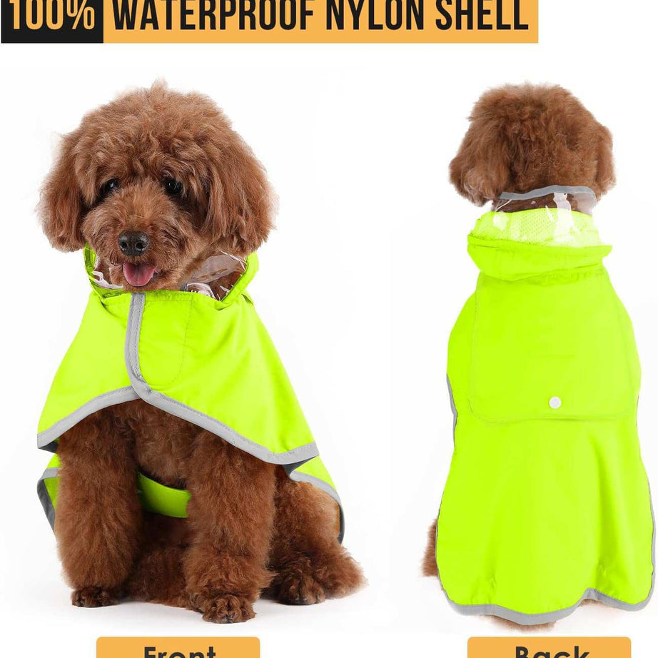 Waterproof Soft Breathable Hooded Dog Rain Jacket