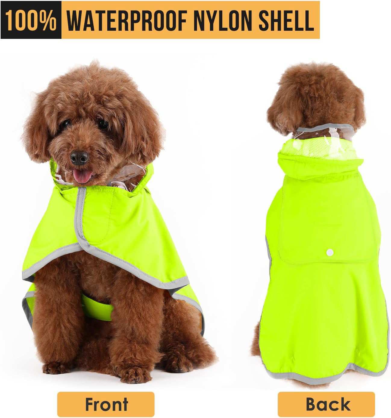 Waterproof Soft Breathable Hooded Dog Rain Jacket