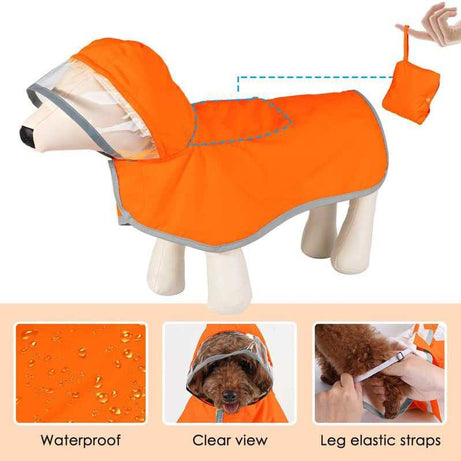 Waterproof Soft Breathable Hooded Dog Rain Jacket