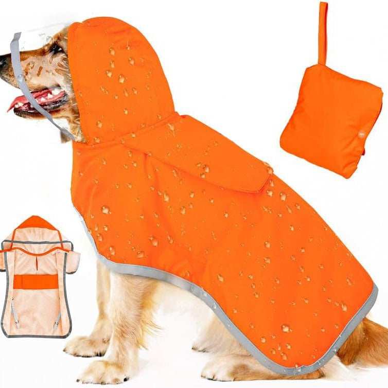 Waterproof Soft Breathable Hooded Dog Rain Jacket