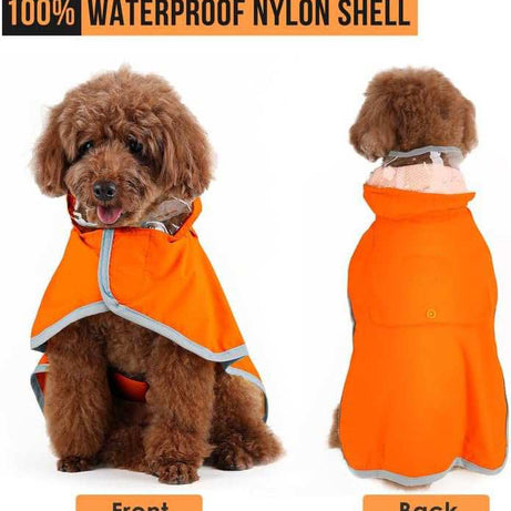 Waterproof Soft Breathable Hooded Dog Rain Jacket