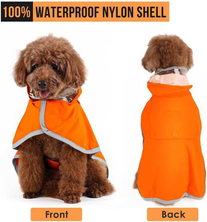 Waterproof Soft Breathable Hooded Dog Rain Jacket