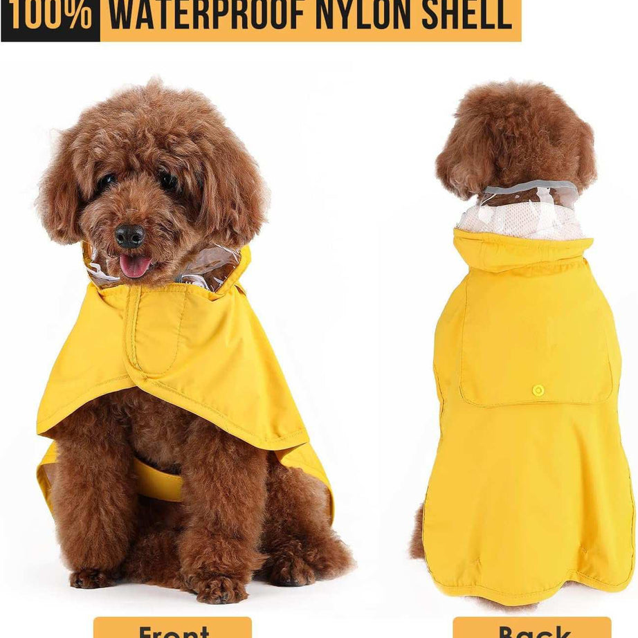 Waterproof Soft Breathable Hooded Dog Rain Jacket