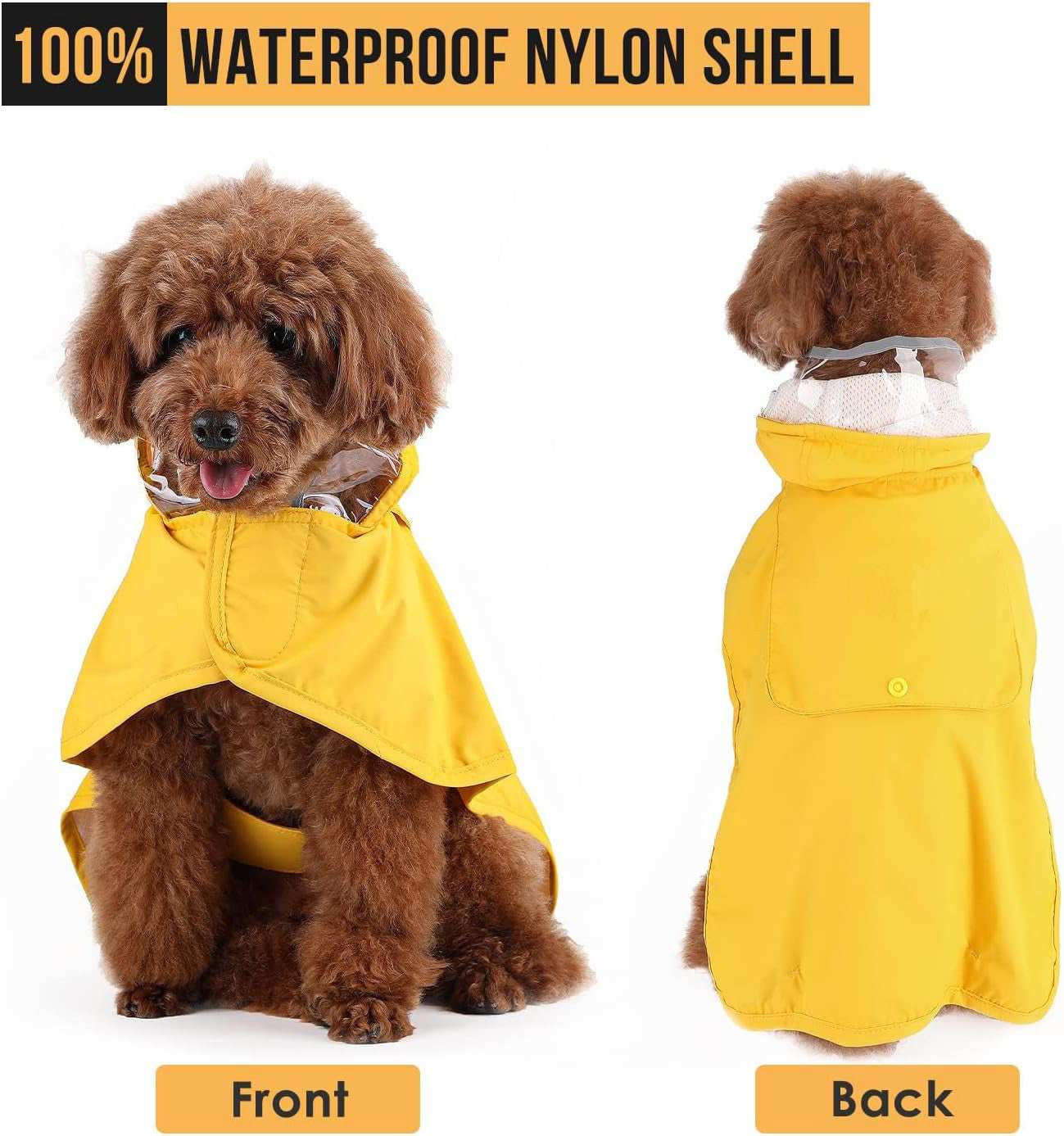 Waterproof Soft Breathable Hooded Dog Rain Jacket