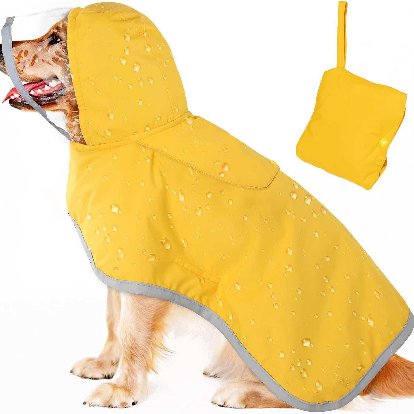 Waterproof Soft Breathable Hooded Dog Rain Jacket