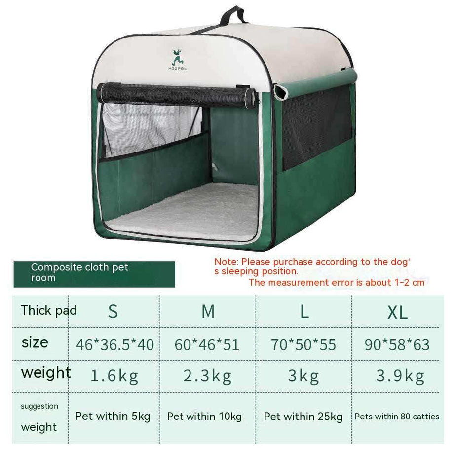Warm Dog Kennel House - Large Indoor Outdoor Winter Shelter with Anti-Mosquito