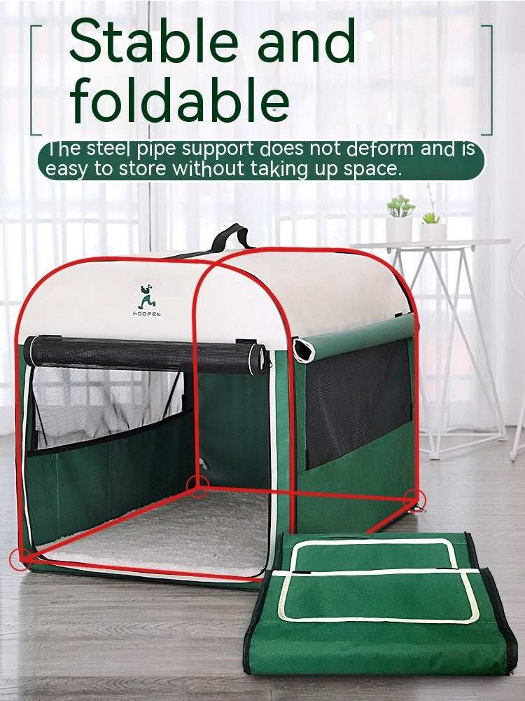 Warm Dog Kennel House - Large Indoor Outdoor Winter Shelter with Anti-Mosquito