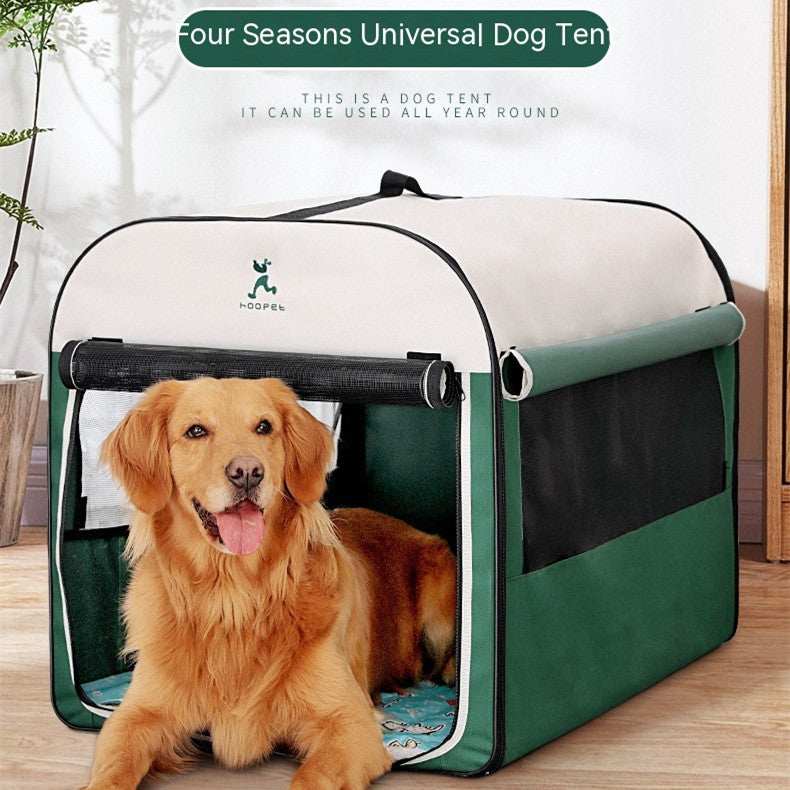 Warm Dog Kennel House - Large Indoor Outdoor Winter Shelter with Anti-Mosquito