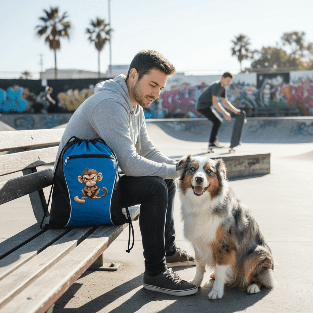 Monkey Drawstring Bag - Fun Cinch Pack for Pet Lovers