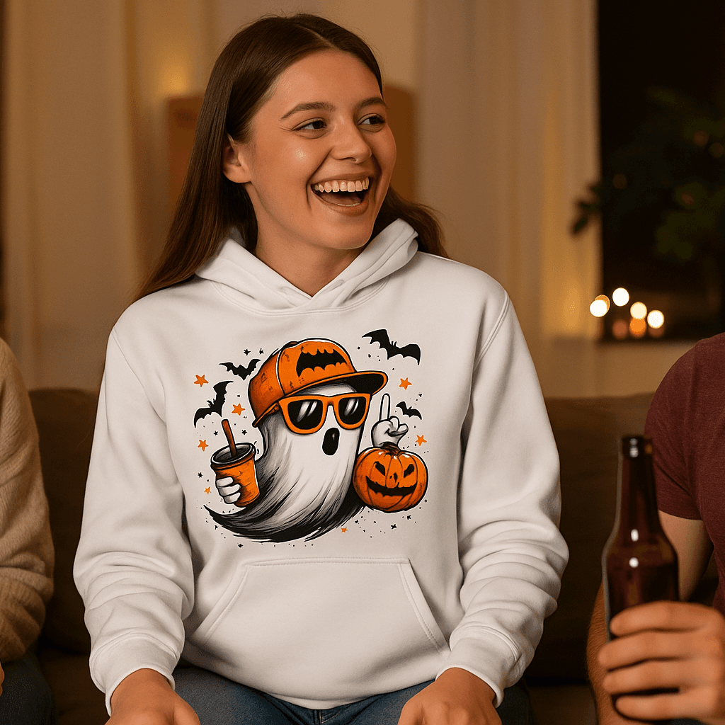 Ghost Throwing Deuces Hoodie - Playful Spirit Sweatshirt