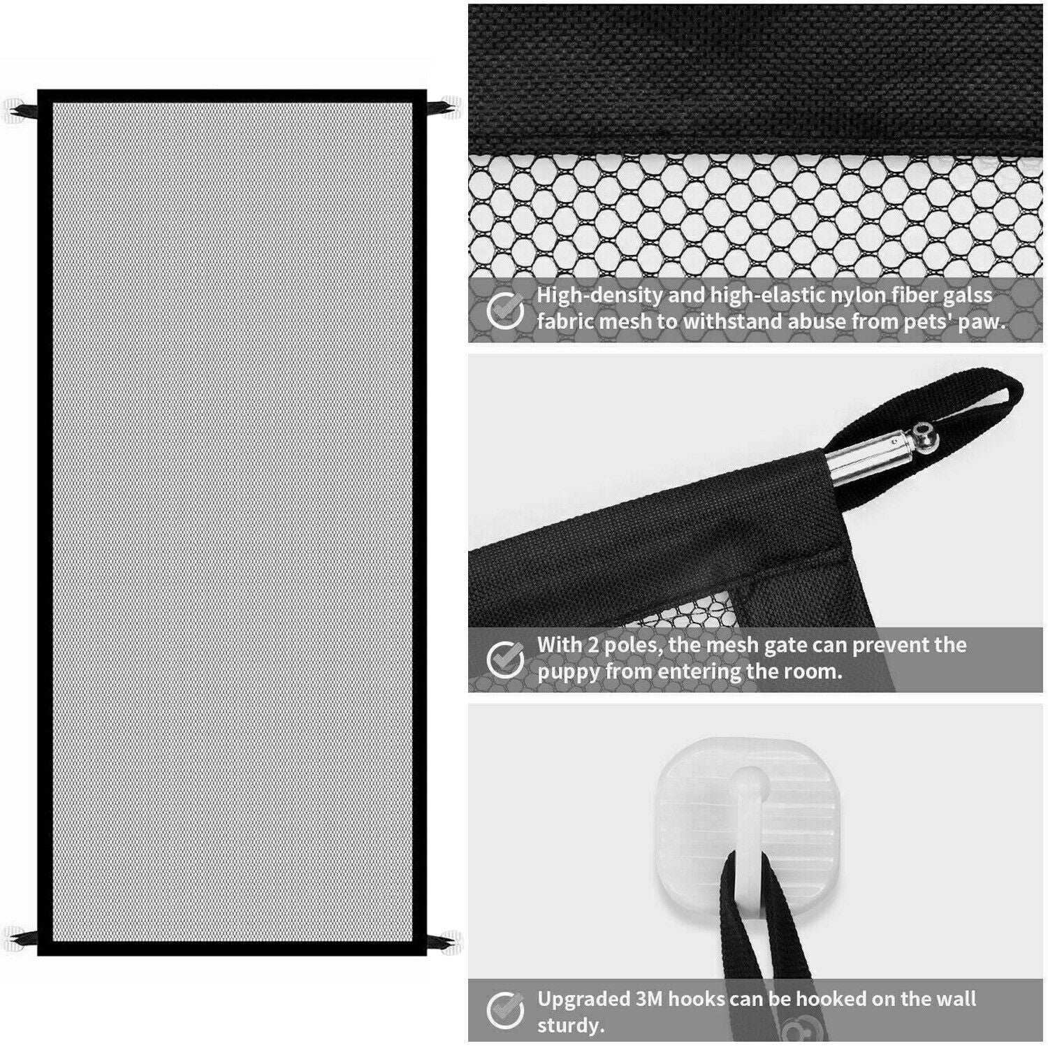 Magic Pet Safety Gate - Portable Mesh Fence for Dogs, Cats & Babies