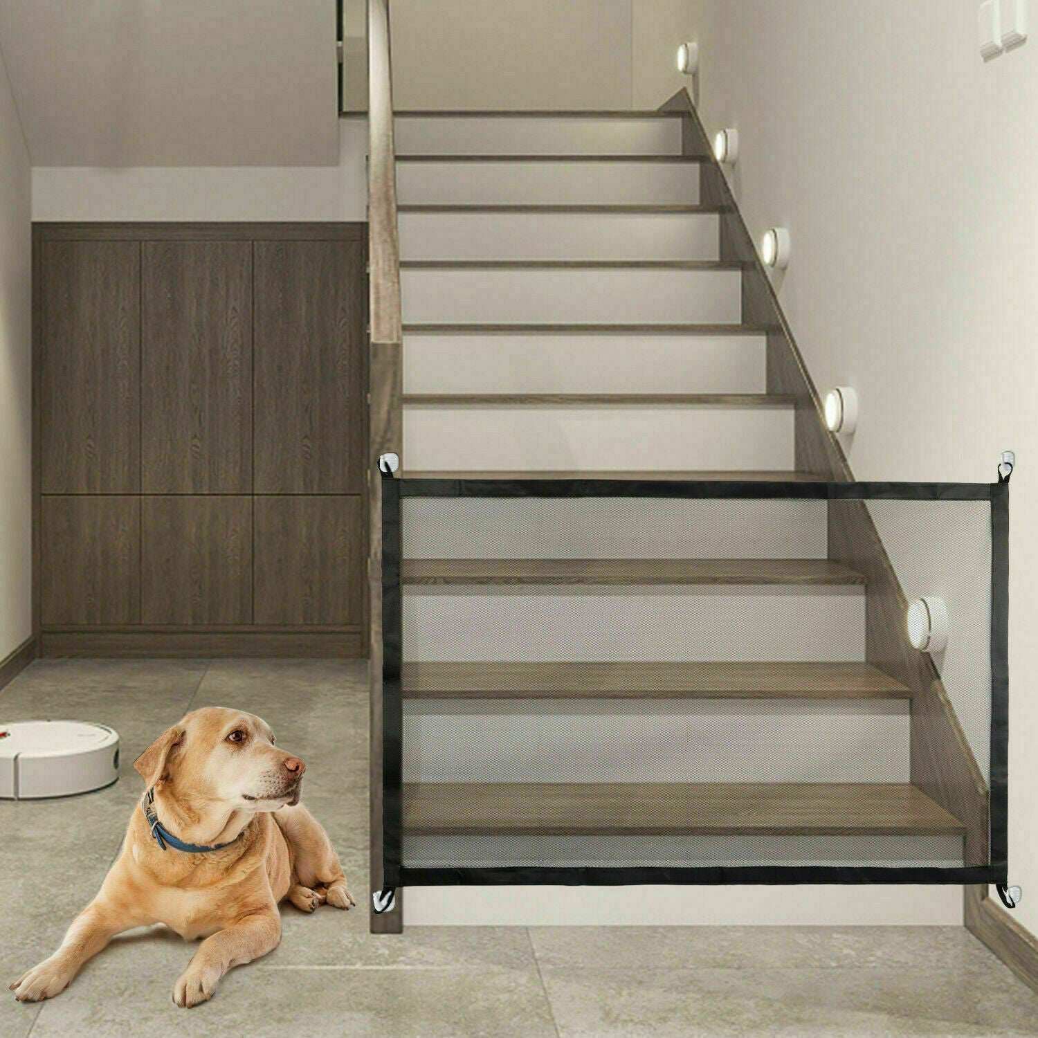 Magic Pet Safety Gate - Portable Mesh Fence for Dogs, Cats & Babies
