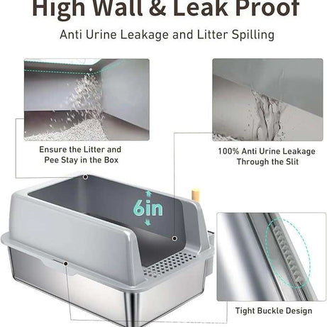 Large 6 Inch Bottom Basin Cat Litter Box