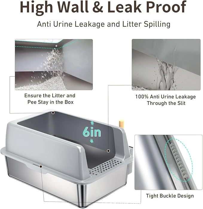 Large 6 Inch Bottom Basin Cat Litter Box