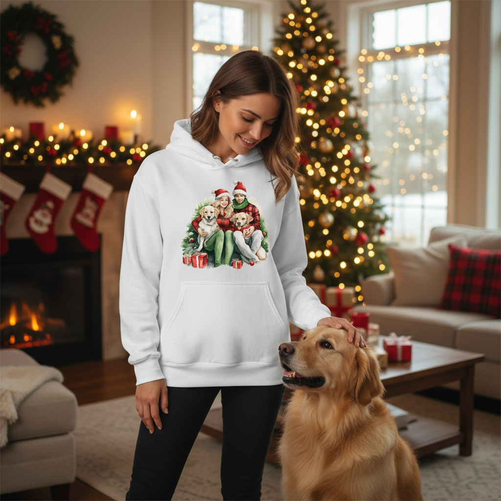 Comfort Colors Christmas Dog Hoodie - Unisex Cozy Sweatshirt