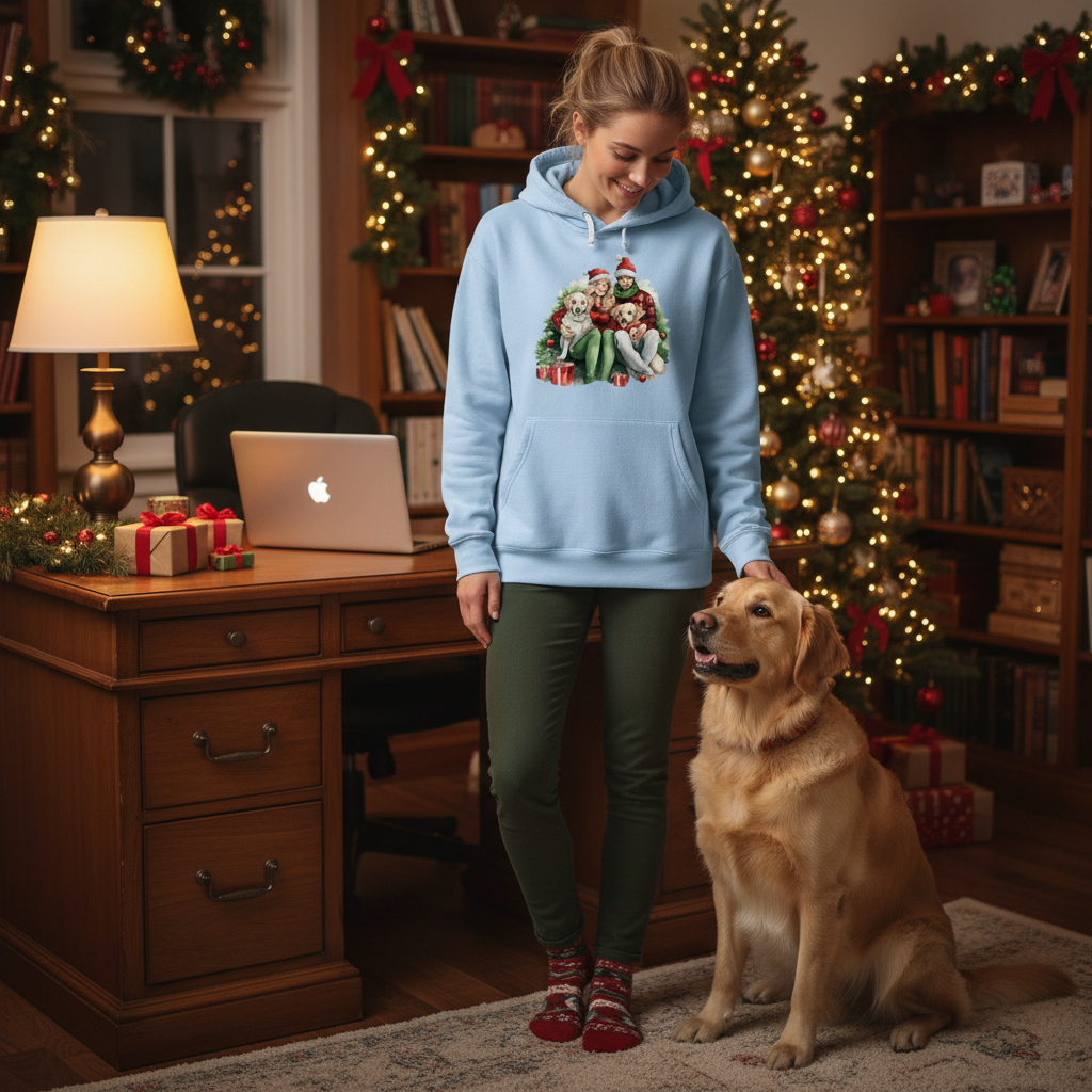 Comfort Colors Christmas Dog Hoodie - Unisex Cozy Sweatshirt