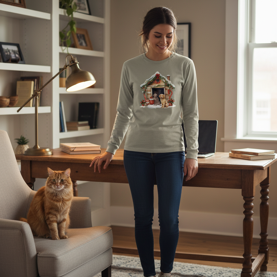 Comfort Colors Dog House Long Sleeve Shirt - Unisex Cotton