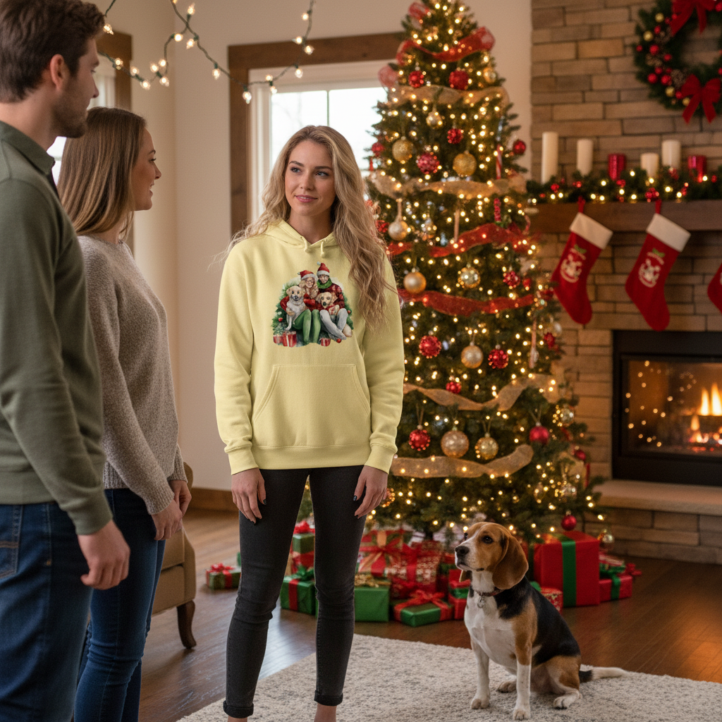 Comfort Colors Christmas Dog Hoodie - Unisex Cozy Sweatshirt