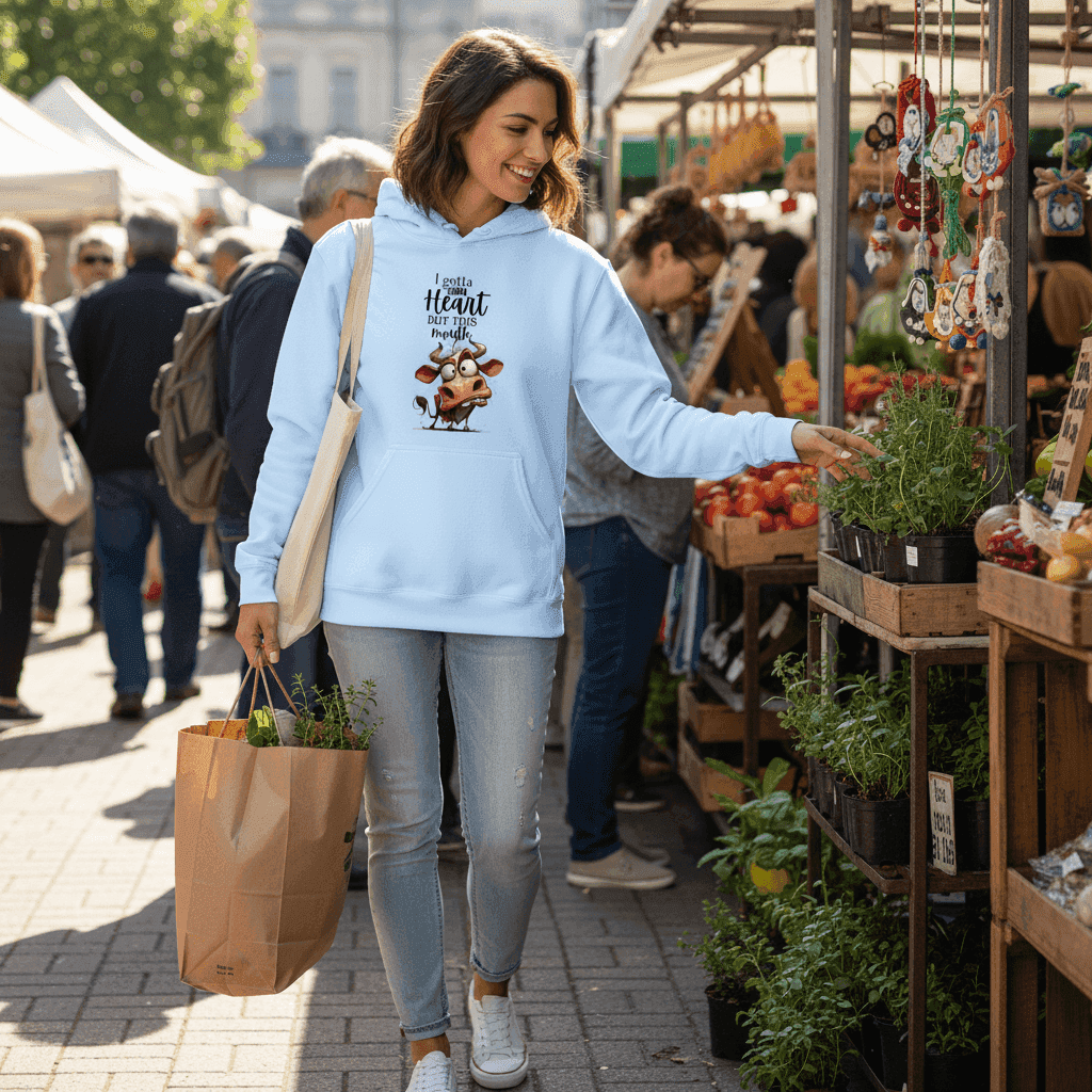 Funny Cow Hoodie - Good Heart But This Mouth Sweatshirt