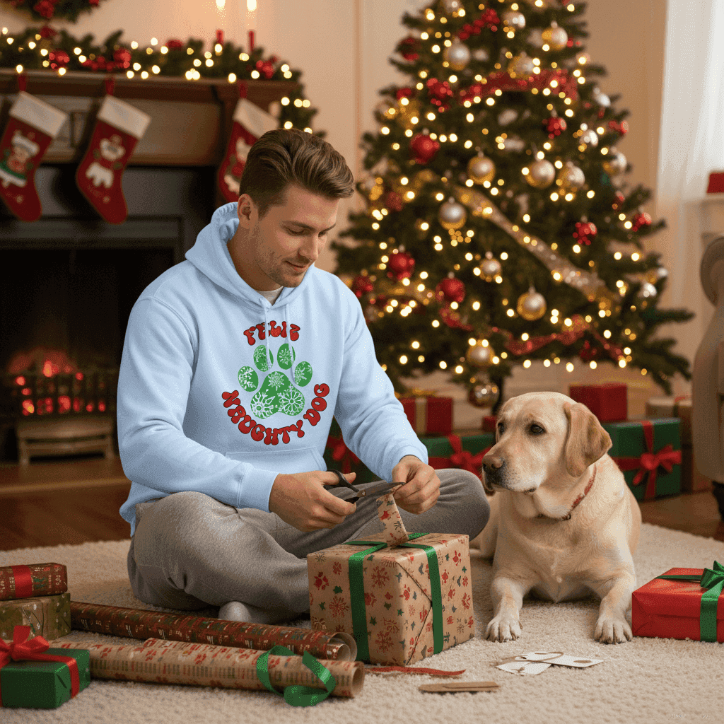 Feliz Naughty Hoodie - Funny Christmas Pet Lover Sweatshirt
