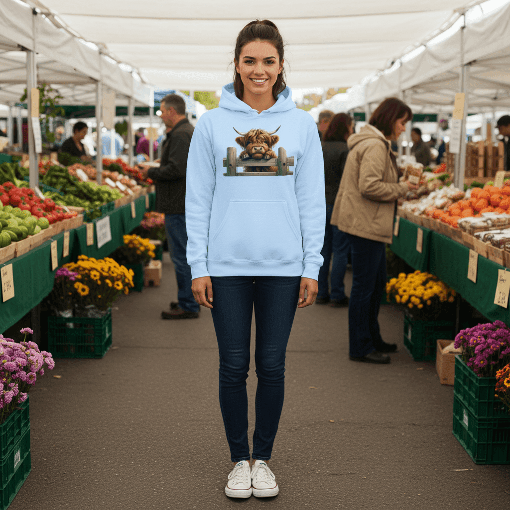 Highland Cow Hoodie with Fluffy Design for Farm Lovers