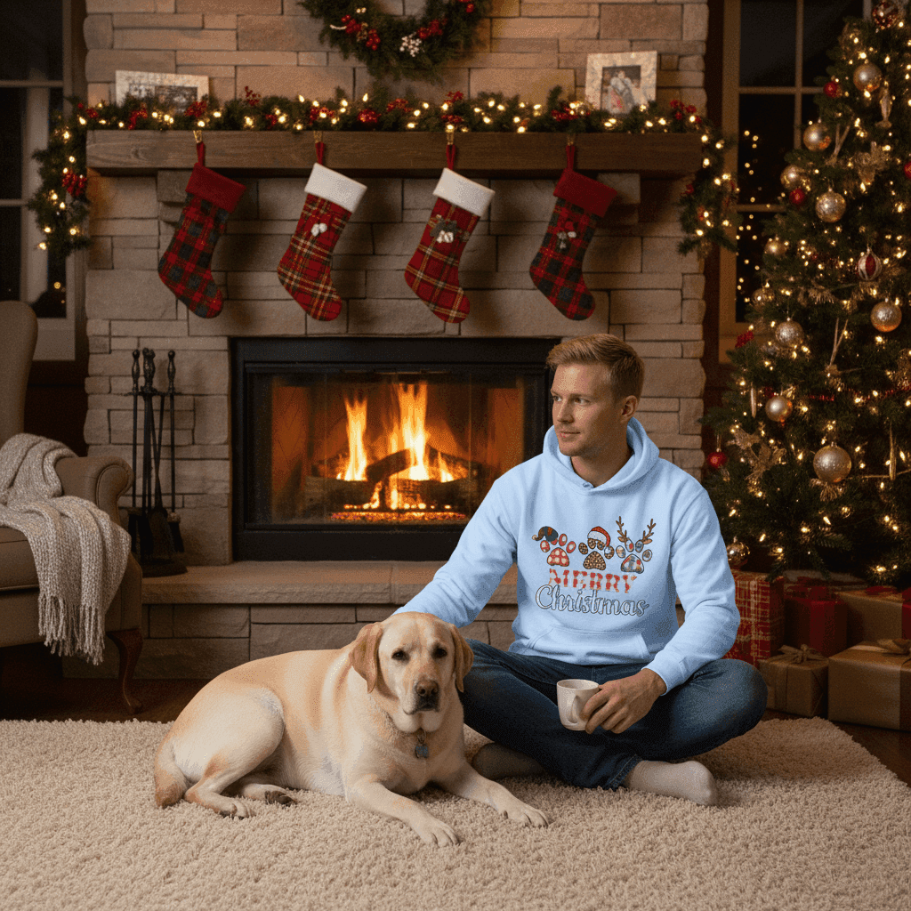 Merry Paws Hoodie - Cute Christmas Pet Lover Sweatshirt