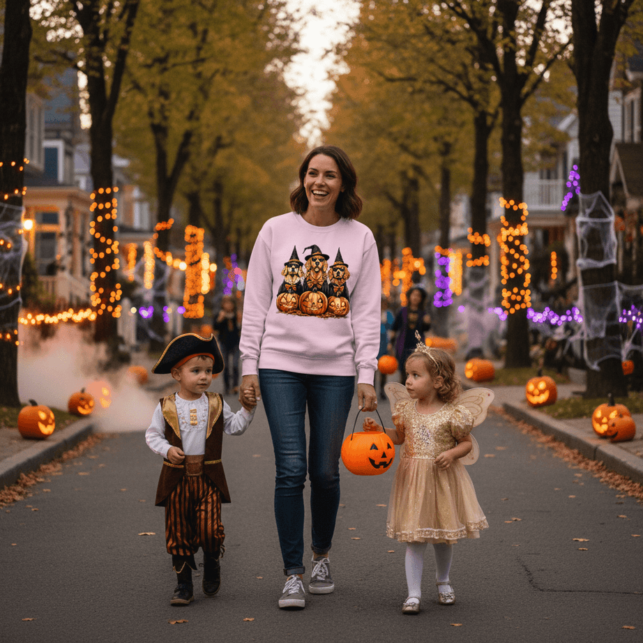 Golden Retriever Halloween Sweatshirt - Witch Dogs