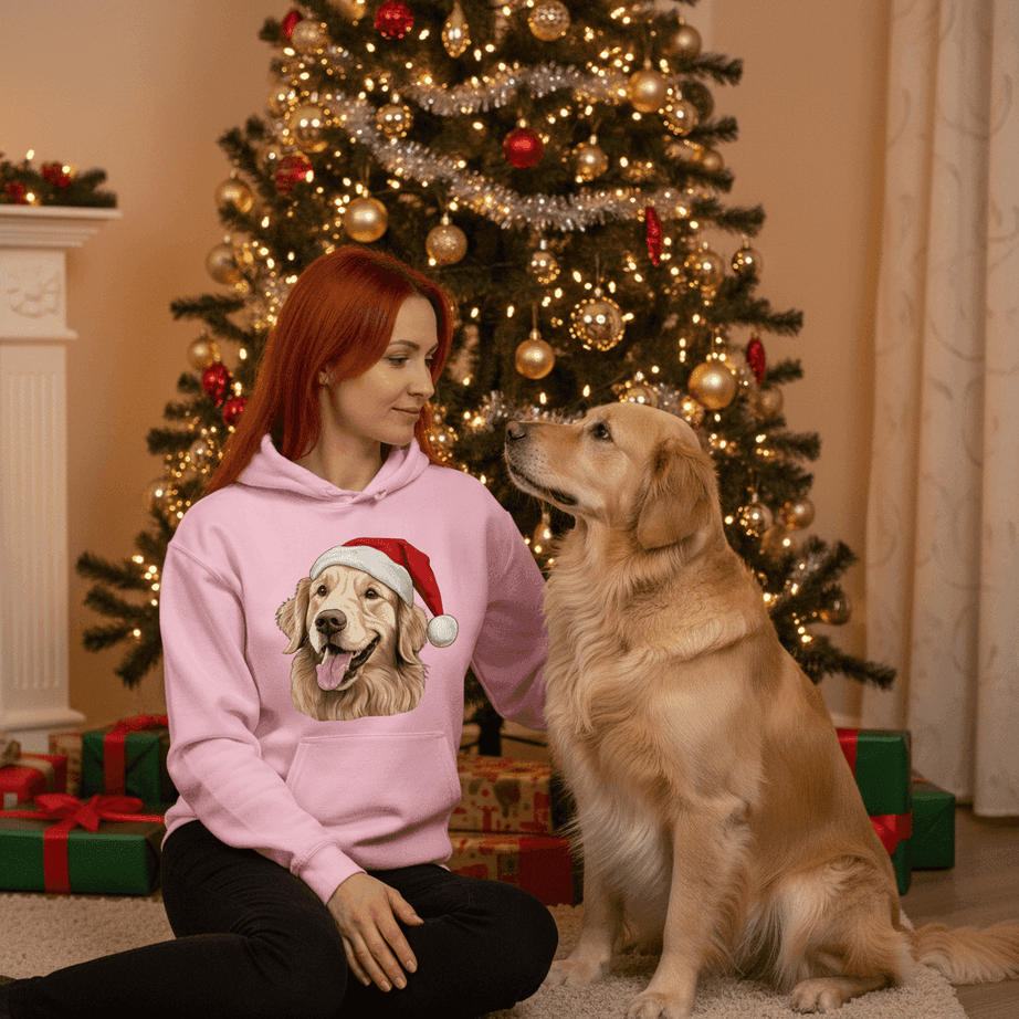 Golden Retriever Holiday Hoodie for Dog Lovers - Cozy Festive