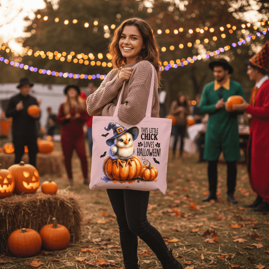 Halloween Chick Tote Bag for Trick-or-Treating - Cute Witch