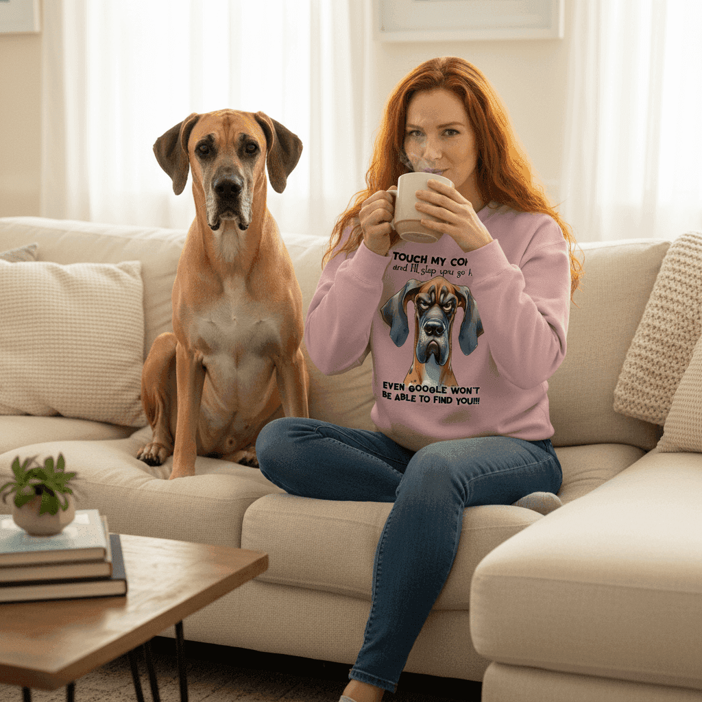 Touch My Coffee Dog Crewneck - Funny Great Dane Sweatshirt