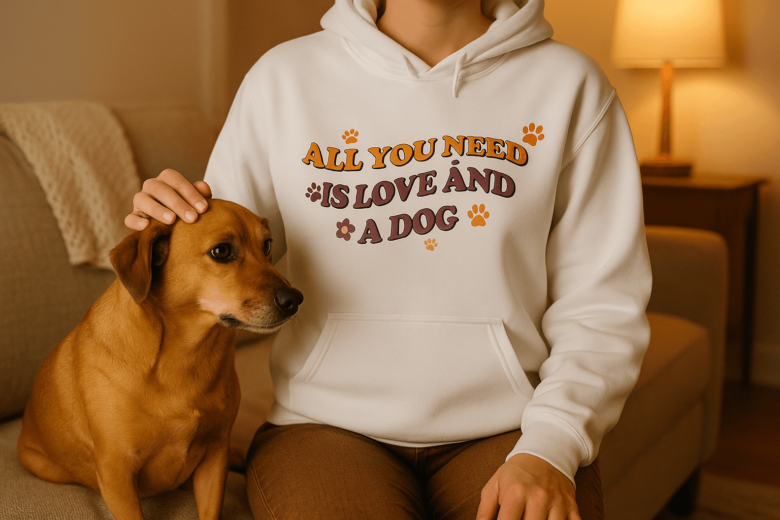 Love and a Dog Hoodie Sweatshirt - Dog Lover Style