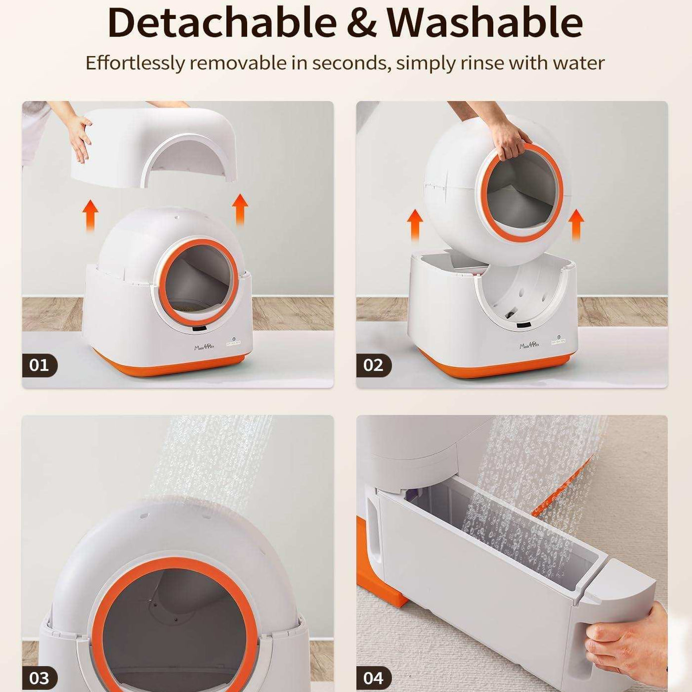60L Smart App Control Automatic Infrared Sensor Cat Litter Box
