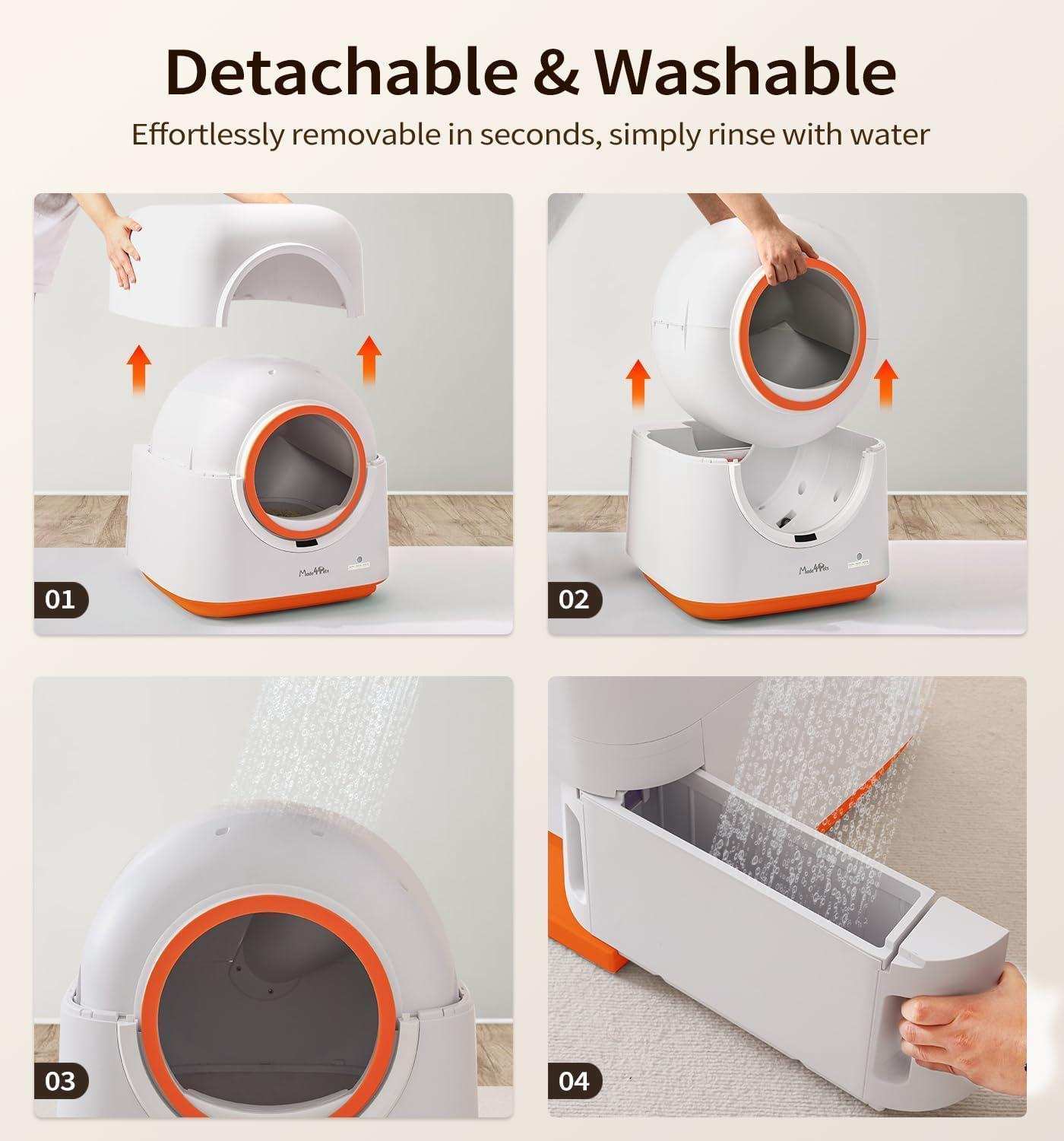 60L Smart App Control Automatic Infrared Sensor Cat Litter Box