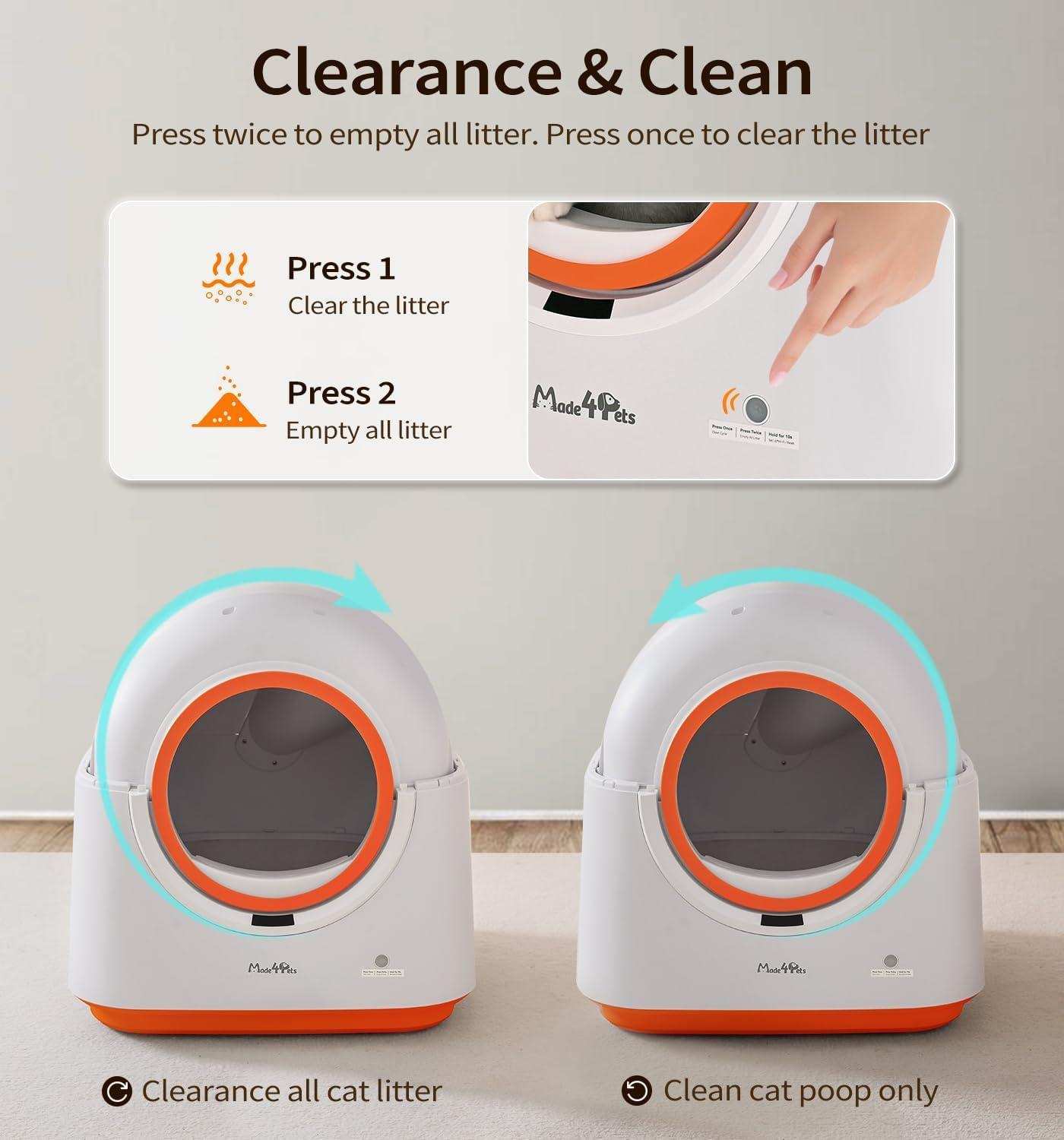 60L Smart App Control Automatic Infrared Sensor Cat Litter Box