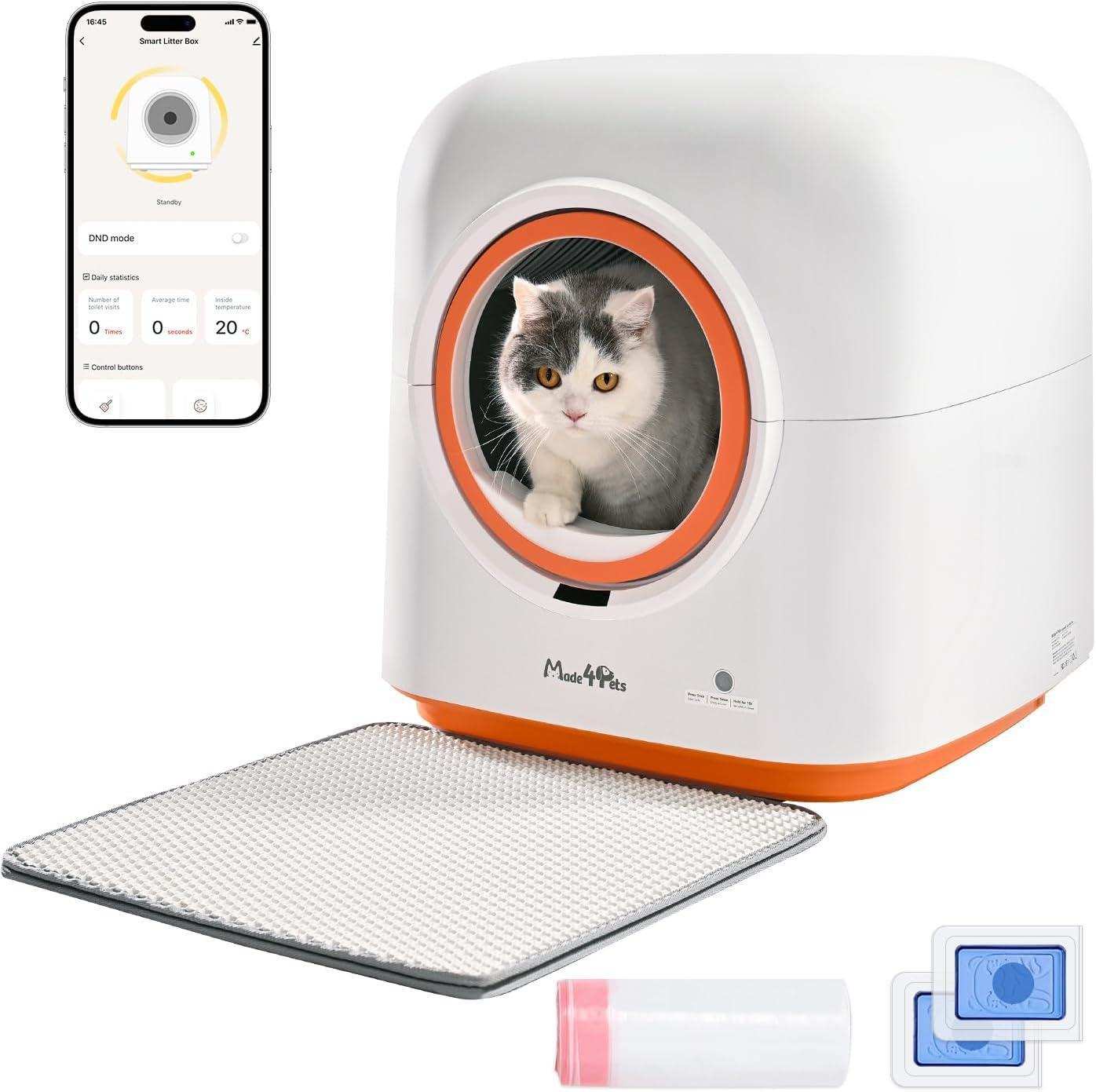 60L Smart App Control Automatic Infrared Sensor Cat Litter Box