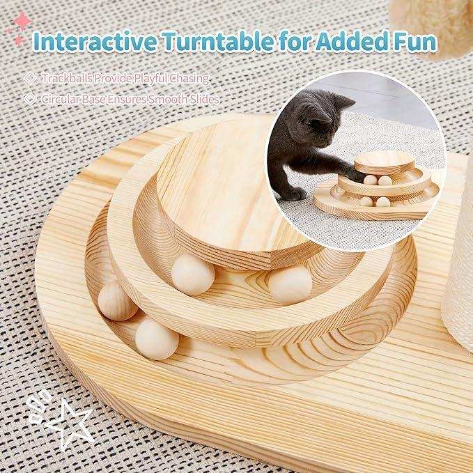 Mushroom Sisal Rope 2 In 1 Wooden Scratching Post