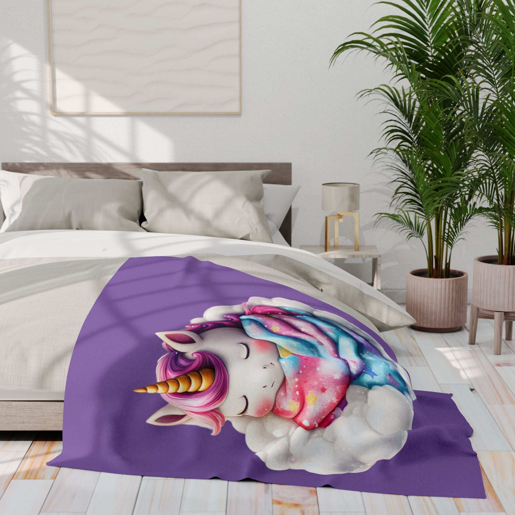 Whimsical Unicorn Fleece Blanket - Cozy Throw for Kids
