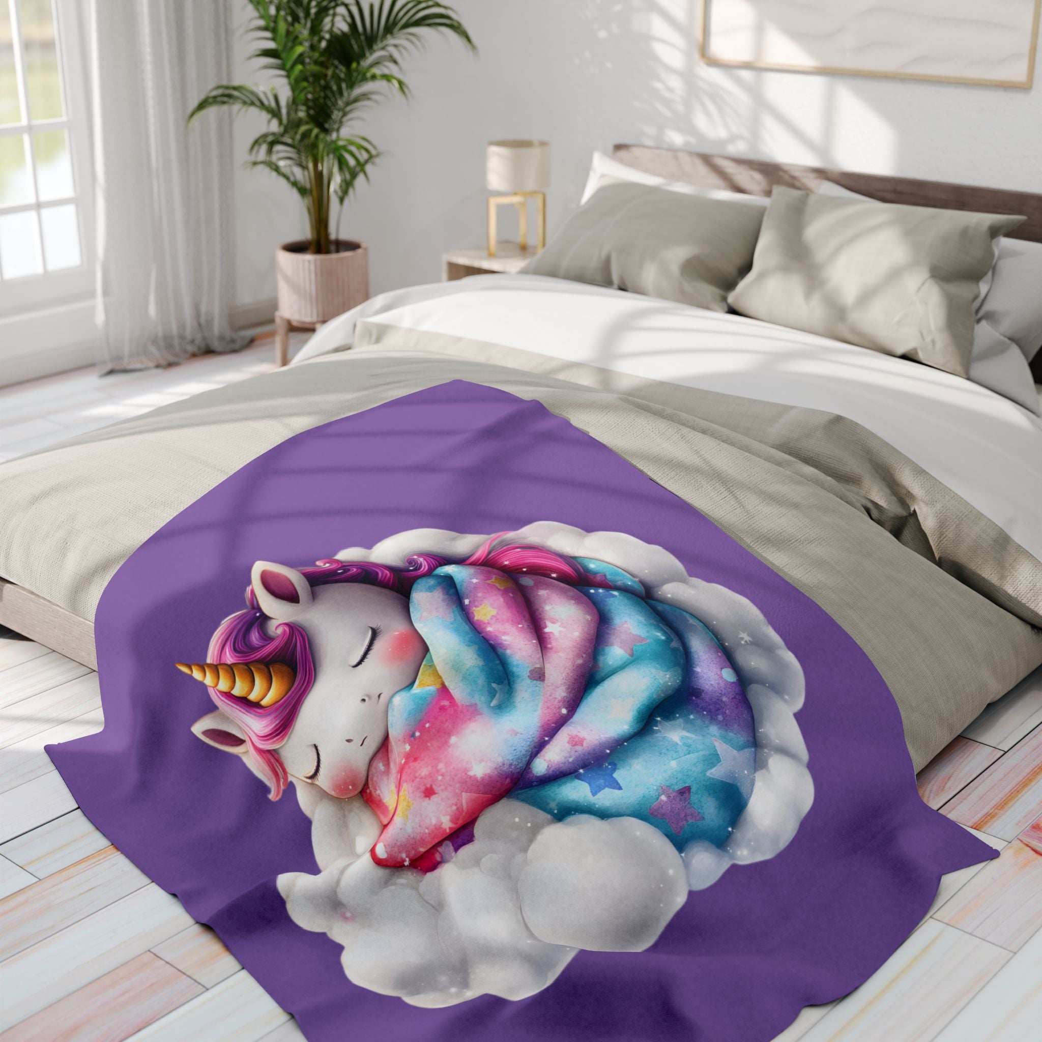 Whimsical Unicorn Fleece Blanket - Cozy Throw for Kids
