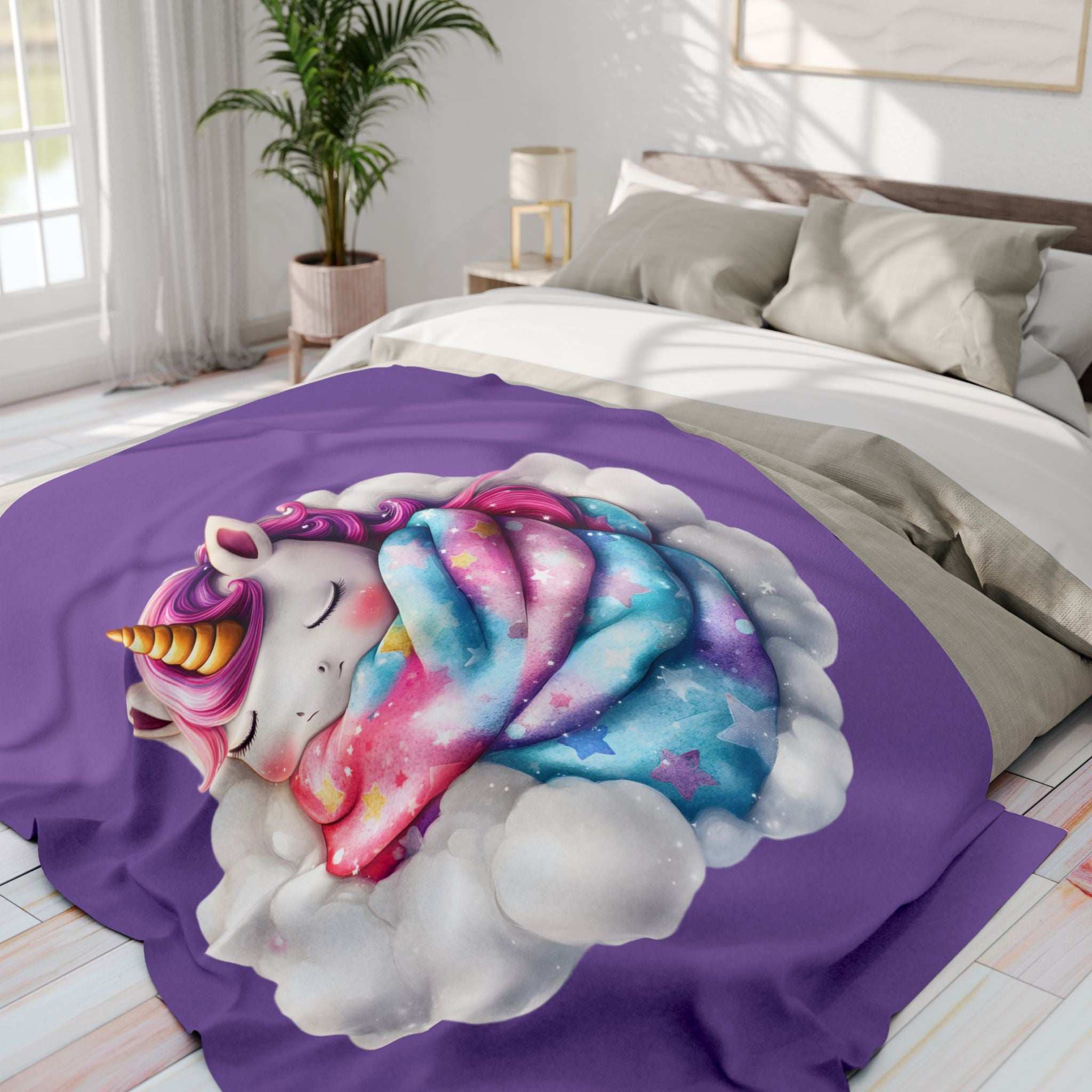 Whimsical Unicorn Fleece Blanket - Cozy Throw for Kids
