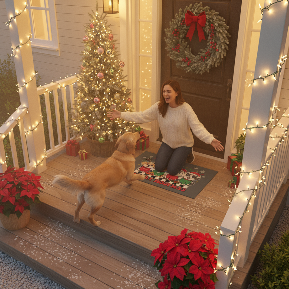 Christmas Doormat - Merry Woofmas with Cute Dogs
