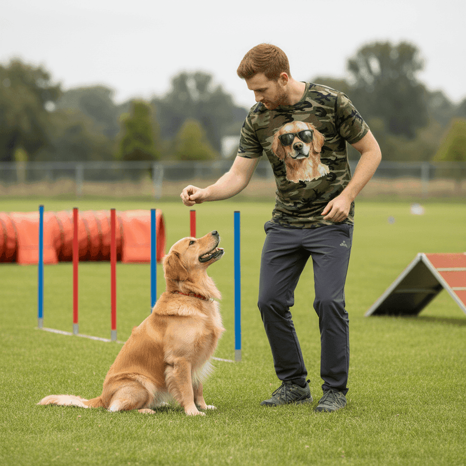 Golden Retriever Camo Tee - Cool Dog with Sunglasses